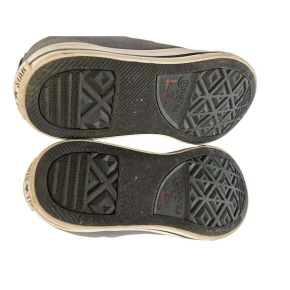 Converse All Star Junior big kids Size 2.5 Gray Red Canvas Sneakers shoes - Picture 7 of 8